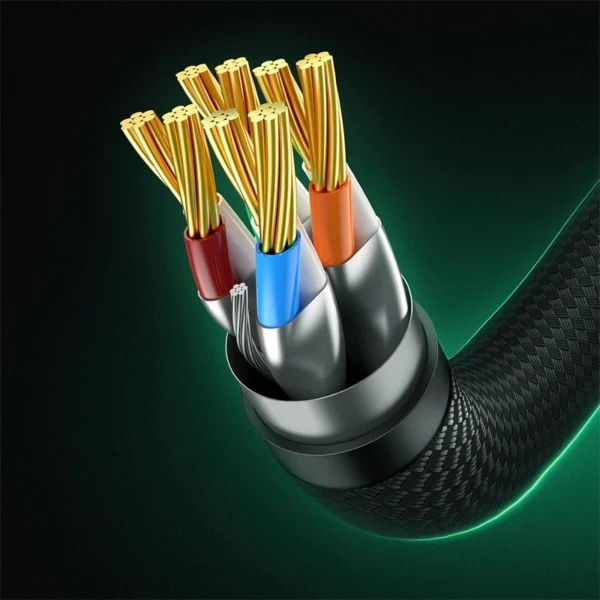 Baseus fast RJ45 cat. network cable. 8 40Gbps 8m braided blackeng