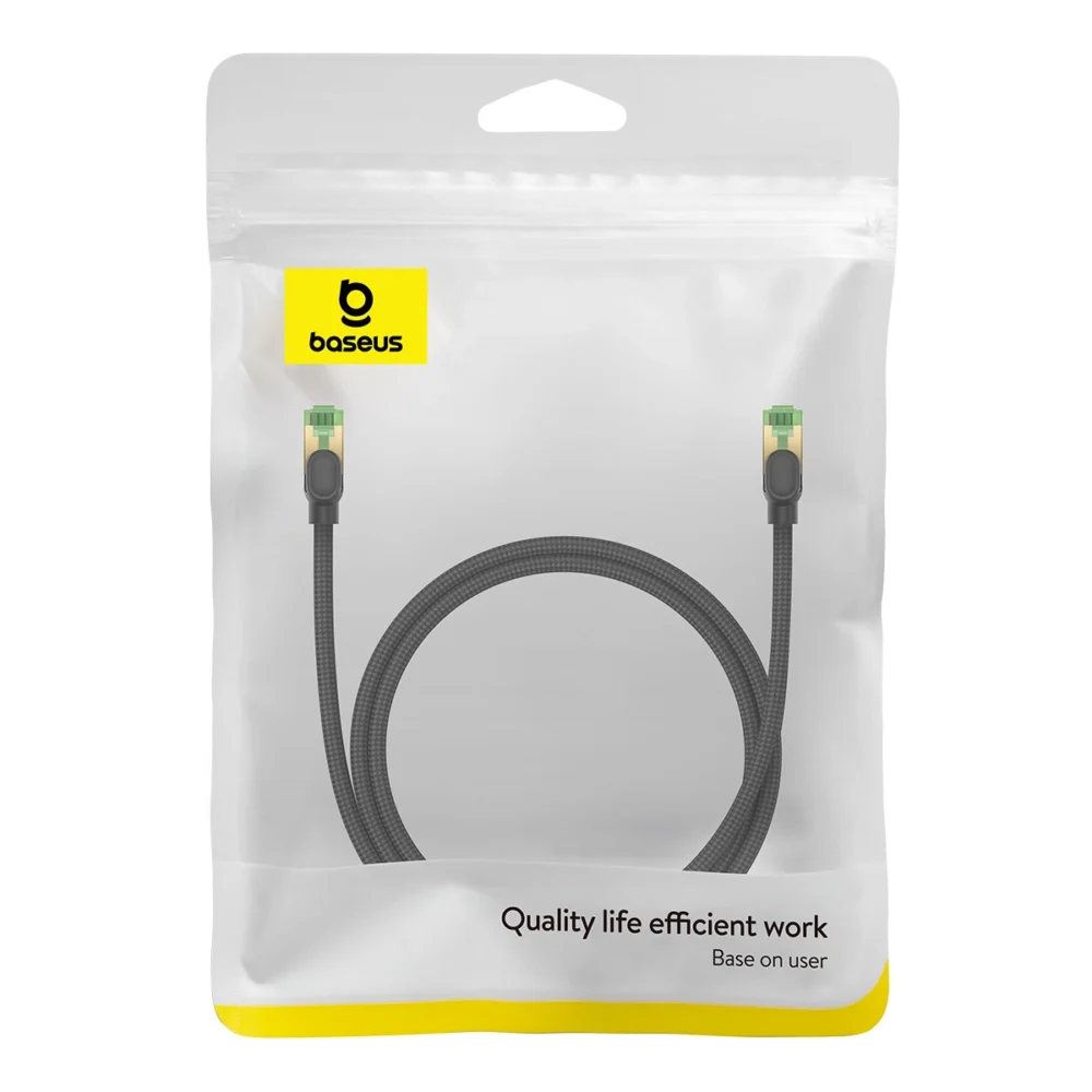 Baseus fast RJ45 cat. network cable. 8 40Gbps 1m braided blackeng