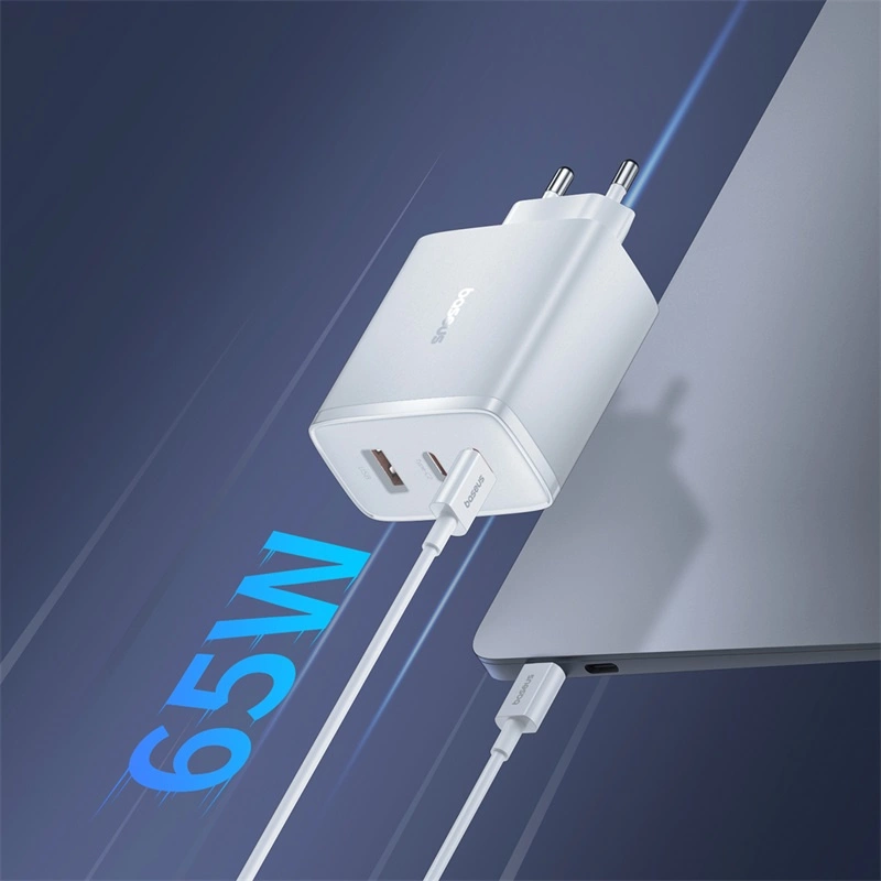 Baseus Cube Pro 65W GaN charger 2x USB-C USB-A - whiteeng