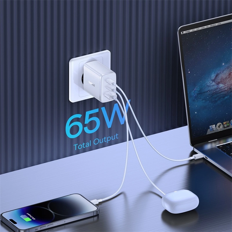 Baseus Cube Pro 65W GaN charger 2x USB-C USB-A - whiteeng