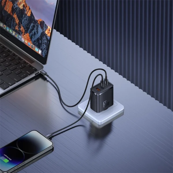 Baseus Cube Pro 65W GaN charger 2x USB-C USB-A - blackeng