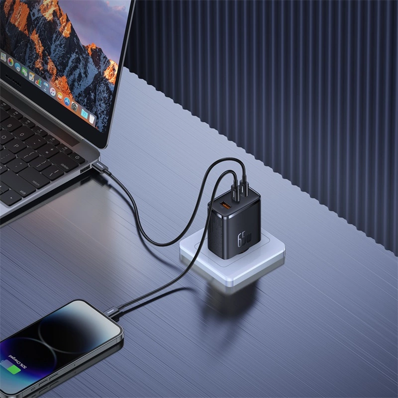 Baseus Cube Pro 65W GaN charger 2x USB-C USB-A - blackeng