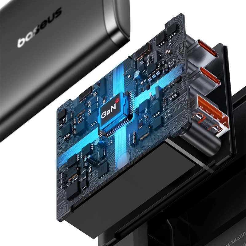 Baseus Cube Pro 65W GaN charger 2x USB-C USB-A - blackeng