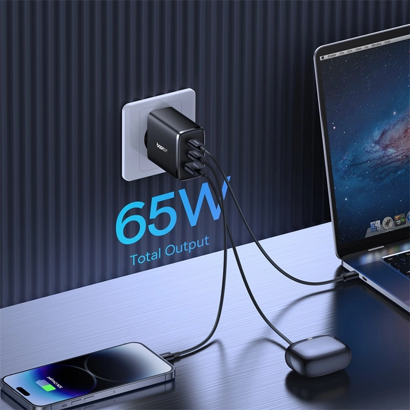 Baseus Cube Pro 65W GaN charger 2x USB-C USB-A - blackeng