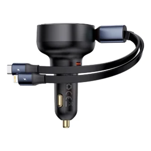 Baseus Enjoyment USB-C car charger with USB-C / Lightning 60W cable - blackeng