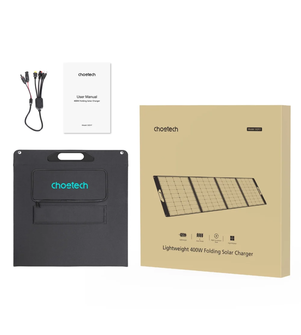 400W Choetech SC017 Solar Charger - Blackeng