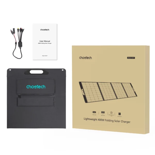 400W Choetech SC017 Solar Charger - Blackeng