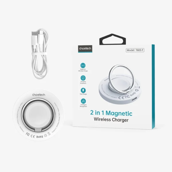 MagSafe Choetech T603-F inductive charger with holder - whiteeng