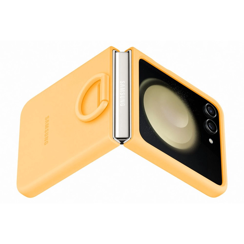[RETURNED ITEM] Silicone case with holder for Samsung Galaxy Z Flip 5 - yelloweng