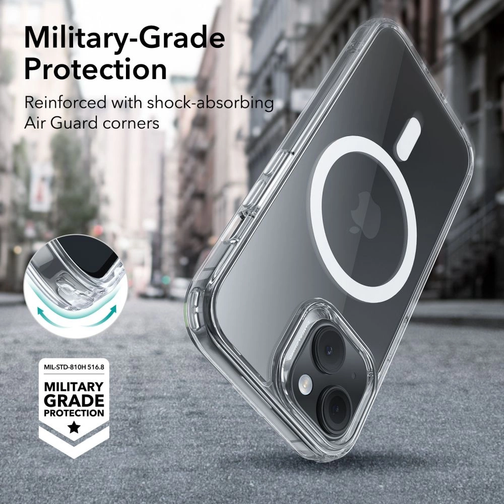ESR Classic Hybrid Halolock Case with MagSafe for iPhone 15 - Cleareng