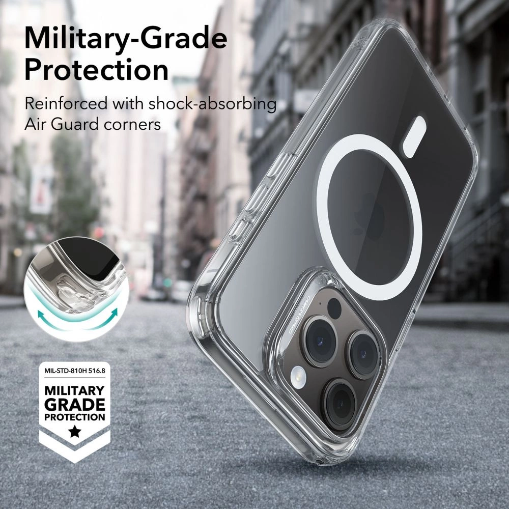 ESR Classic Hybrid Halolock MagSafe Case for iPhone 15 Pro Max - Cleareng
