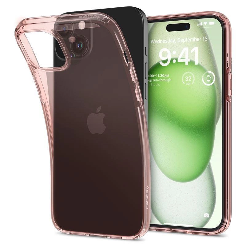 Spigen Crystal Flex iPhone 15 Plus Case - Pink/Transparenteng