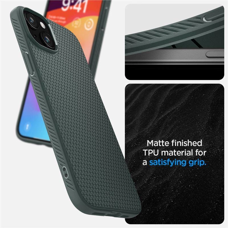 Spigen Liquid Air iPhone 15 Plus Case - Dark Greeneng