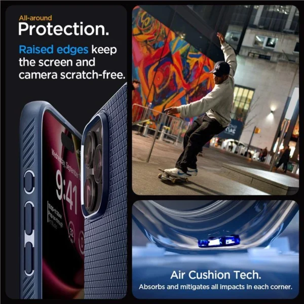 Spigen Liquid Air Case for iPhone 15 Pro Max - Blueeng