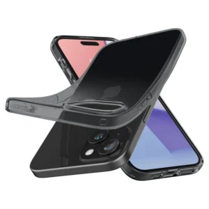 Spigen Crystal Flex iPhone 15 Plus Case - Gray-Transparenteng