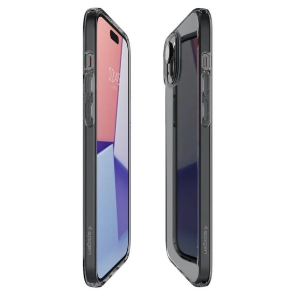 Spigen Crystal Flex iPhone 15 Plus Case - Gray-Transparenteng