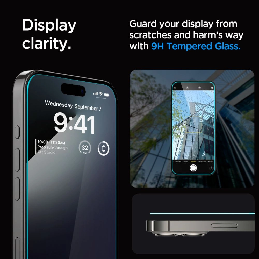 Spigen Glas.tR EZ Fit tempered glass for iPhone 15 Pro - 2 pcs.eng