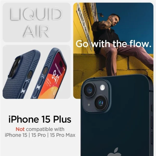 Spigen Liquid Air Case for iPhone 15 Plus - Blueeng