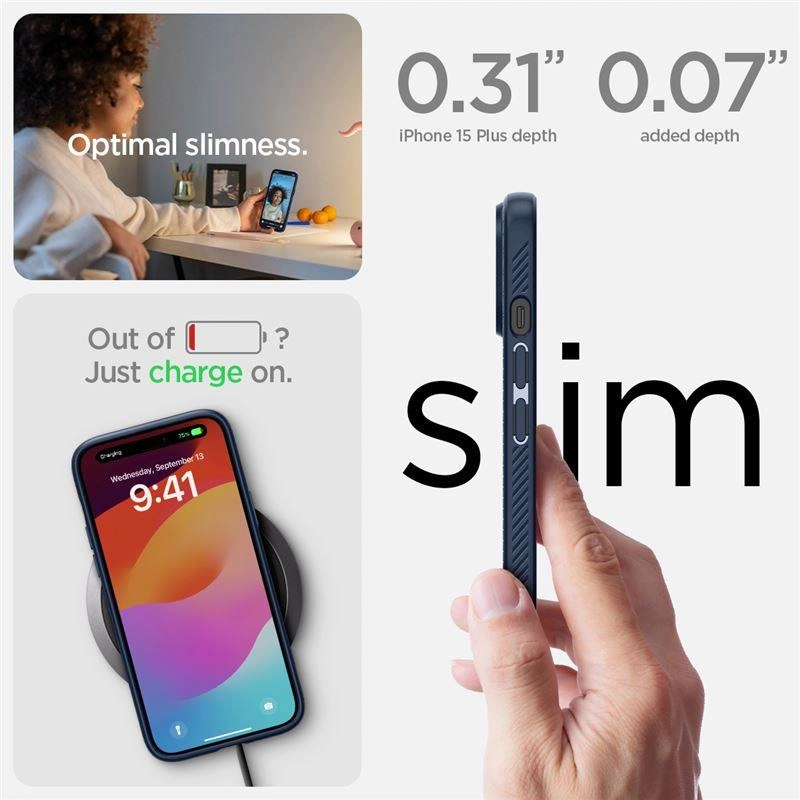 Spigen Liquid Air Case for iPhone 15 Plus - Blueeng