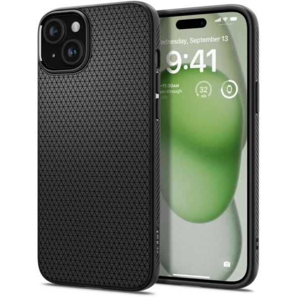 Spigen Liquid Air Case for iPhone 15 Plus - Matte Blackeng
