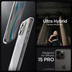 Spigen Crystal Hybrid iPhone 15 Pro Case - Cleareng