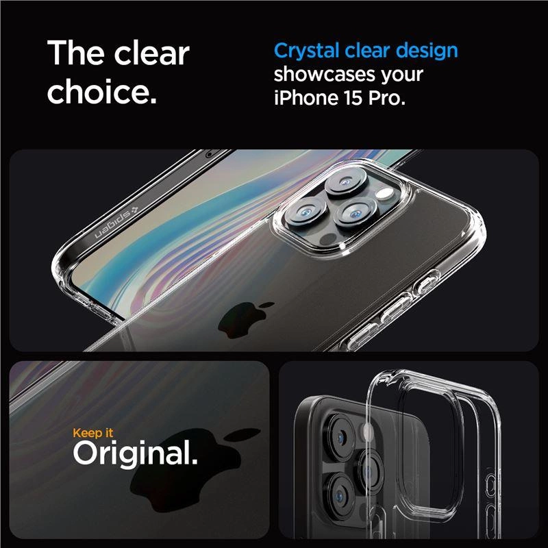 Spigen Crystal Hybrid iPhone 15 Pro Case - Cleareng
