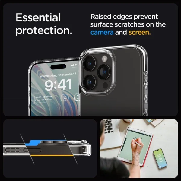 Spigen Crystal Hybrid iPhone 15 Pro Case - Cleareng