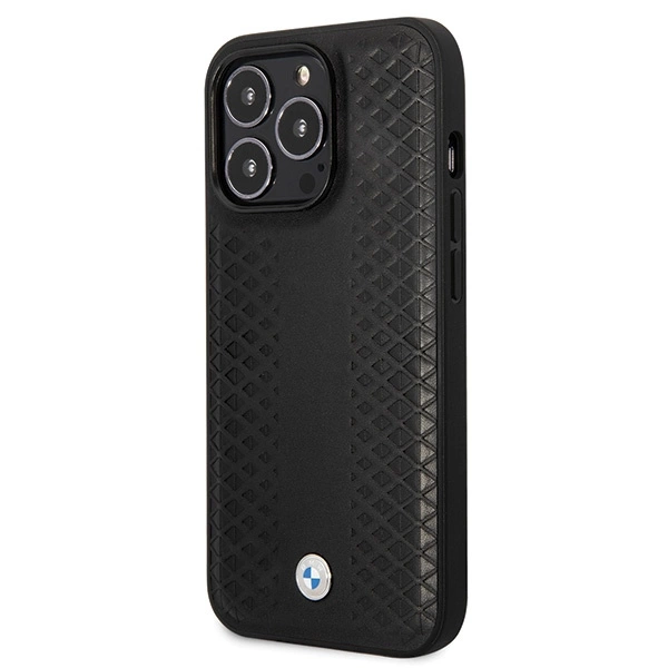 BMW Leather Diamond Pattern case for iPhone 14 Pro - blackeng