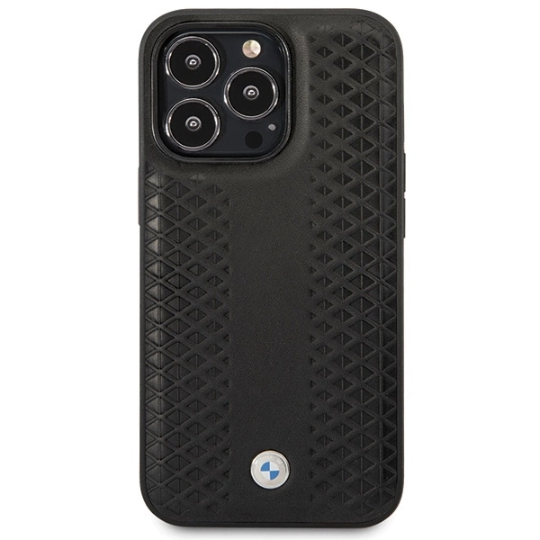 BMW Leather Diamond Pattern case for iPhone 14 Pro - blackeng