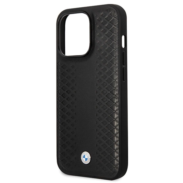 BMW Leather Diamond Pattern case for iPhone 14 Pro - blackeng