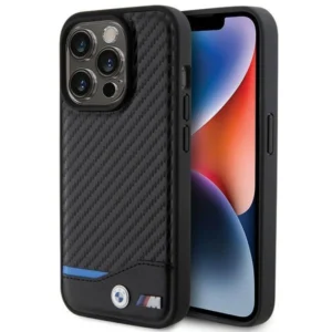 BMW Leather Carbon case for iPhone 15 Pro - blackeng
