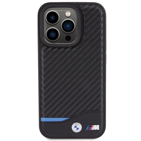 BMW Leather Carbon case for iPhone 15 Pro - blackeng