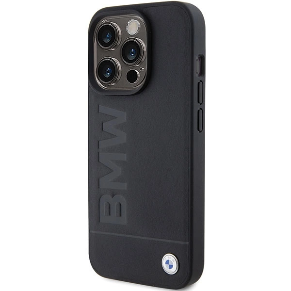 BMW Leather Hot Stamp case for iPhone 15 Pro - blackeng