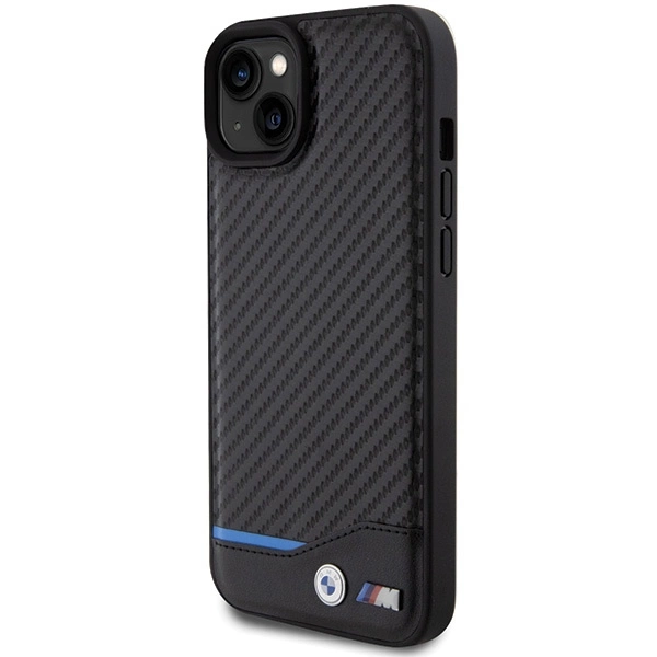 BMW Leather Carbon case for iPhone 15 Plus - blackeng