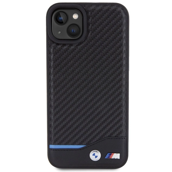 BMW Leather Carbon case for iPhone 15 Plus - blackeng