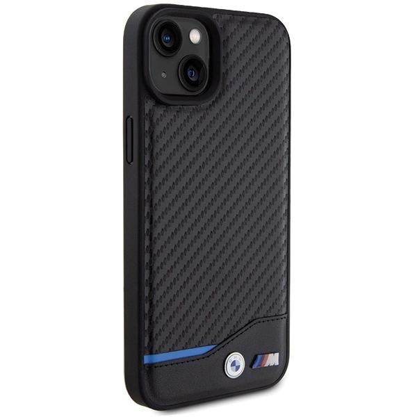 BMW Leather Carbon case for iPhone 15 Plus - blackeng
