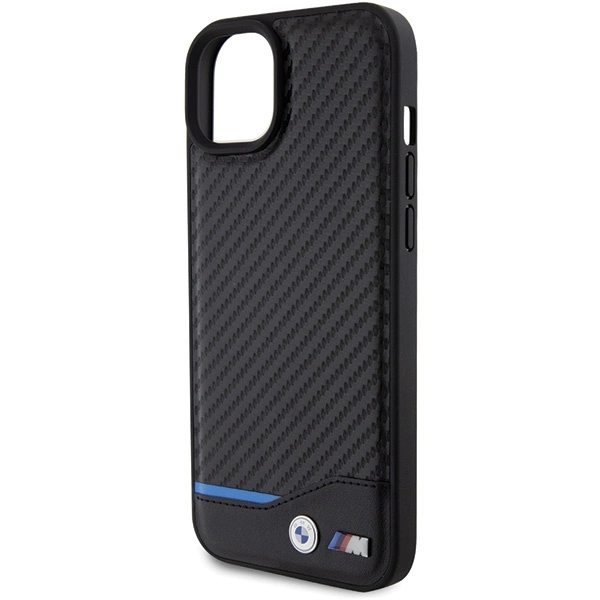 BMW Leather Carbon case for iPhone 15 Plus - blackeng