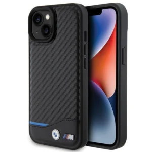 BMW Leather Carbon case for iPhone 15 - blackeng