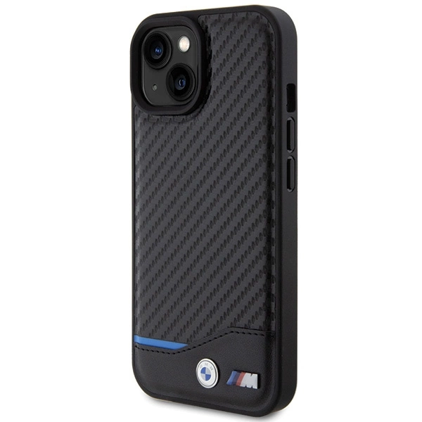 BMW Leather Carbon case for iPhone 15 - blackeng