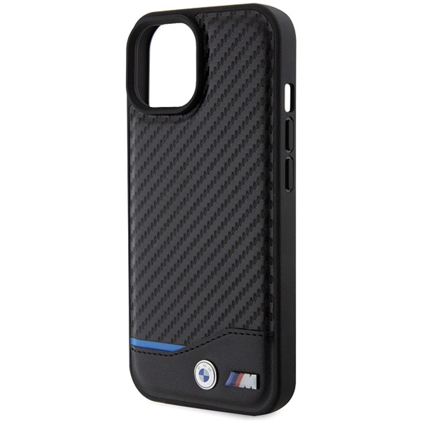 BMW Leather Carbon case for iPhone 15 - blackeng