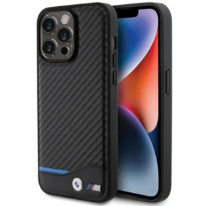 BMW Leather Carbon case for iPhone 15 Pro Max - blackeng