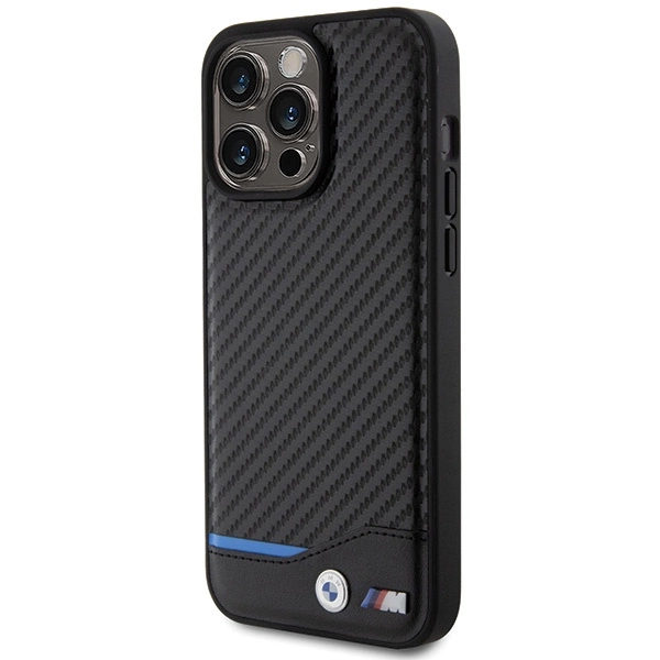 BMW Leather Carbon case for iPhone 15 Pro Max - blackeng