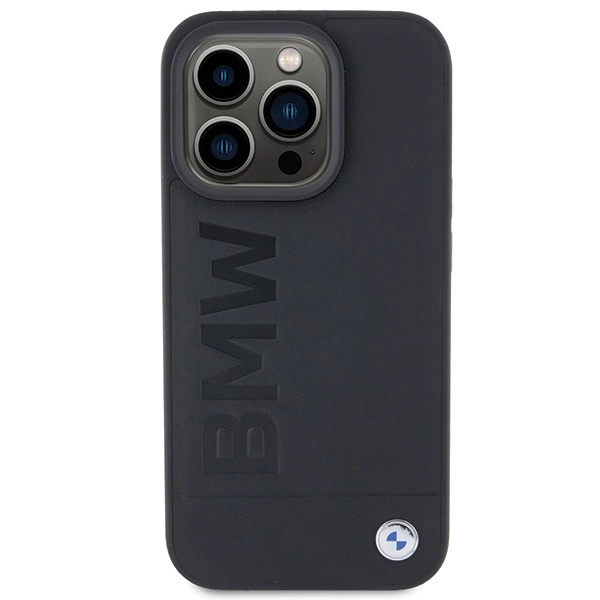 BMW Leather Hot Stamp iPhone 15 Pro Max Case - Blackeng