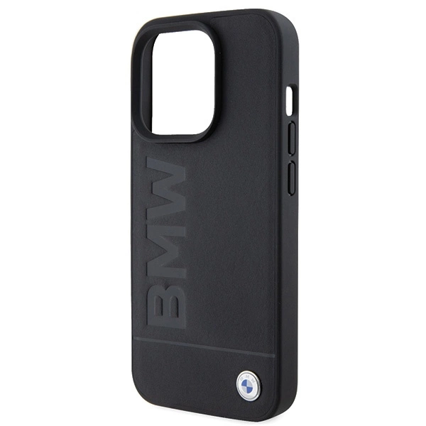 BMW Leather Hot Stamp iPhone 15 Pro Max Case - Blackeng