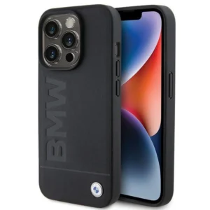 BMW MagSafe Leather Hot Stamp case for iPhone 15 Pro - blackeng