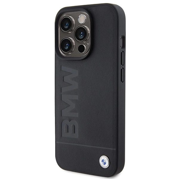 BMW MagSafe Leather Hot Stamp case for iPhone 15 Pro - blackeng