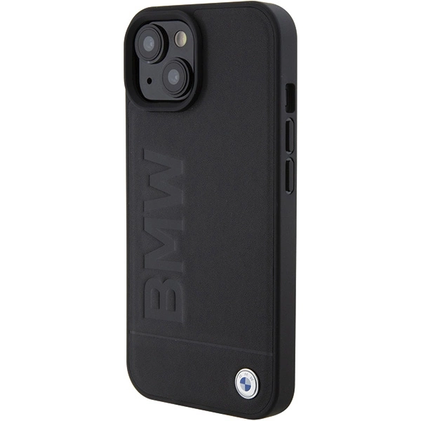 BMW MagSafe Leather Hot Stamp case for iPhone 15 Plus - blackeng