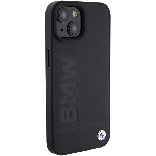 BMW MagSafe Leather Hot Stamp case for iPhone 15 Plus - blackeng