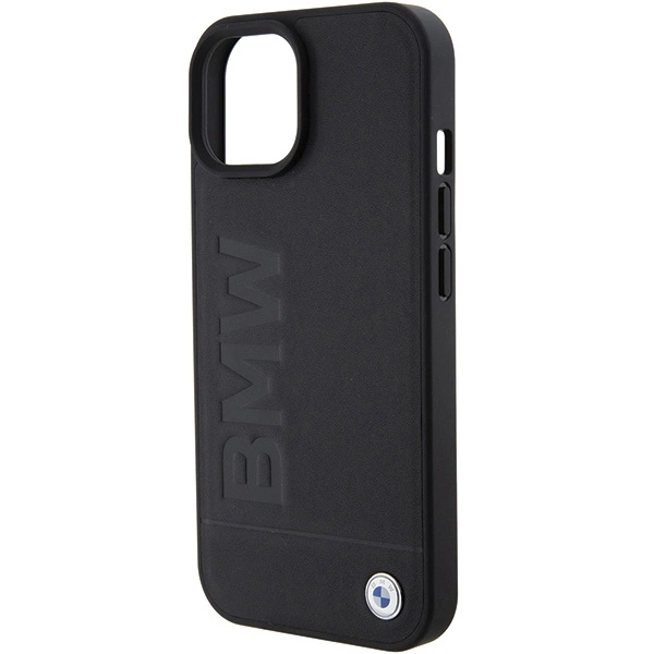 BMW MagSafe Leather Hot Stamp case for iPhone 15 Plus - blackeng