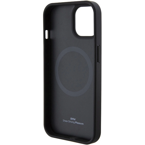 BMW MagSafe Leather Hot Stamp case for iPhone 15 Plus - blackeng